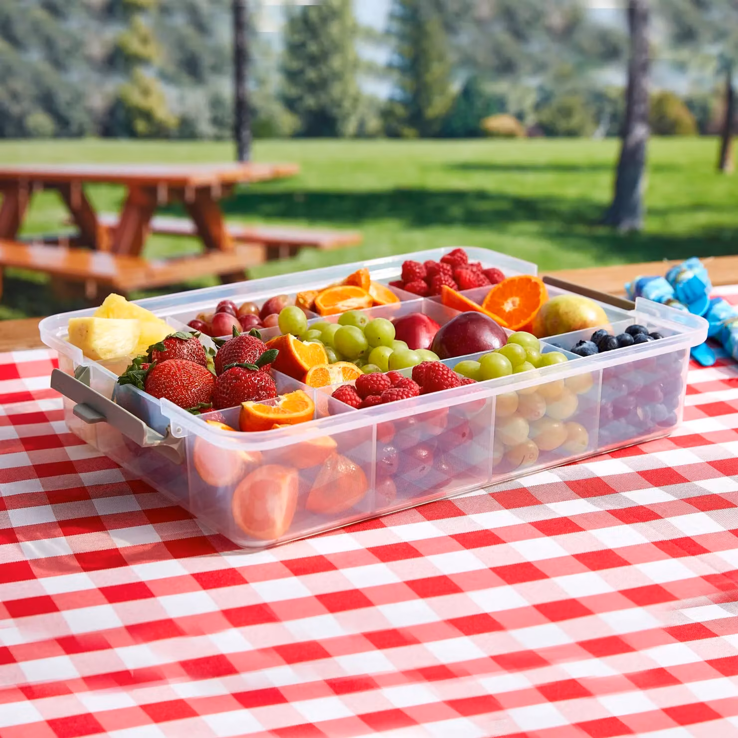 Farberware Build-A-Board Snacklebox Serving Tray with 11 Compartments and Plastic Cutting Board Lid, White – 6