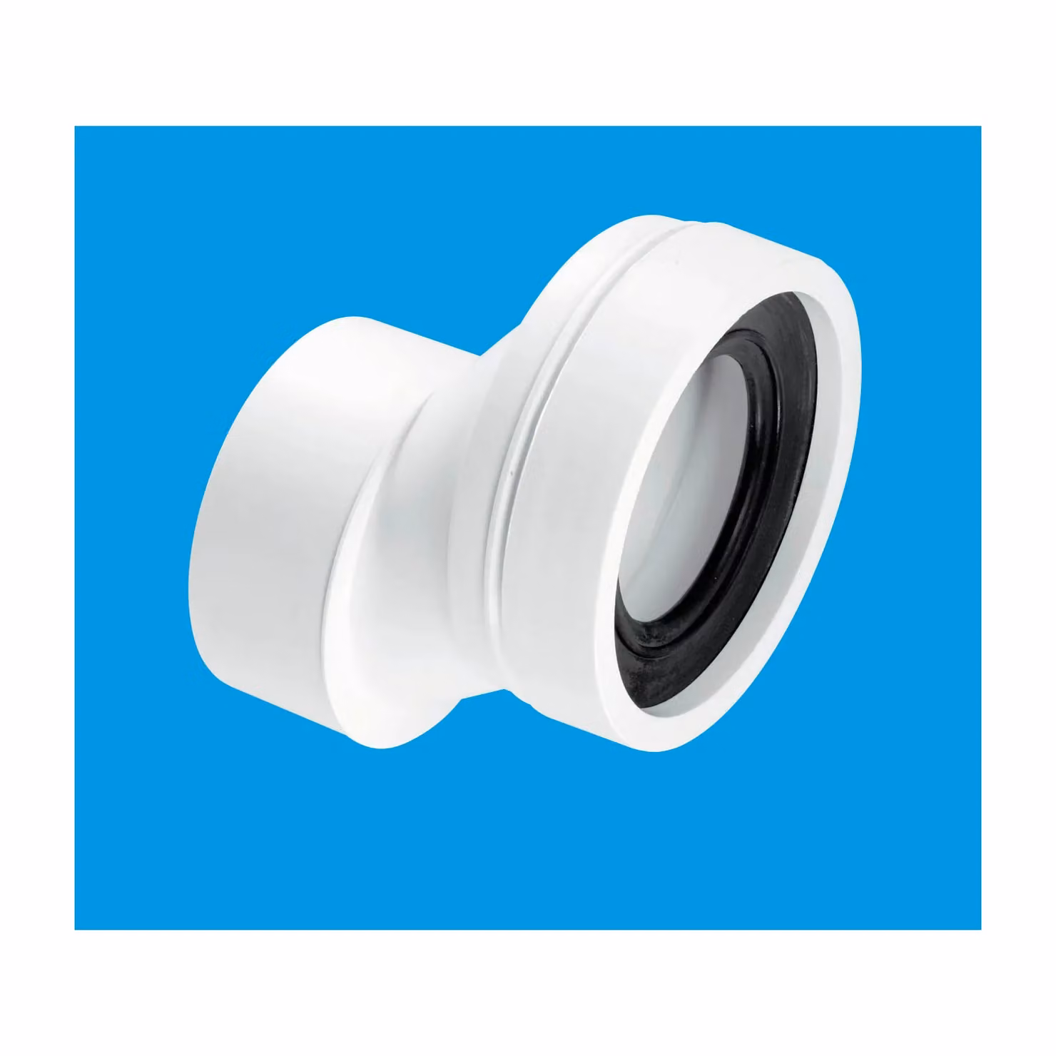 McAlpine 40mm Offset Rigid WC Connector in White – 2