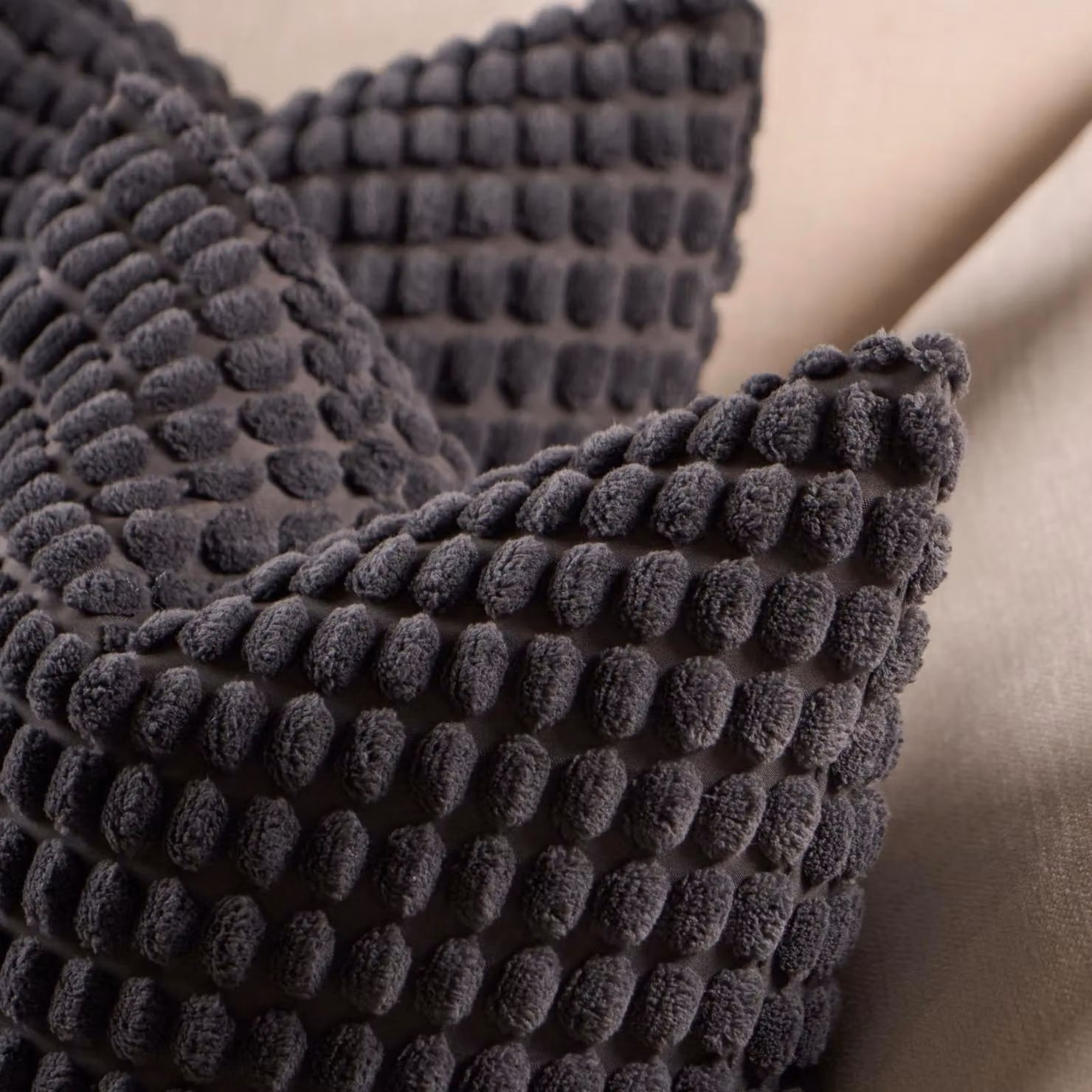 OHS 2 Pack Bobble Cushion Covers in Grey, W/D/H: 45 x 45 x 45 cm – 3