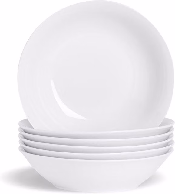 Argon Tableware White Porcelain Pasta Bowls Set of 24, Diameter: 25.5 cm – 1