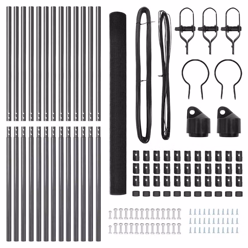 Berkfield Home Modern Welded Wire Fence with 13 Posts, Grey Steel, 1.6 x 25 m – 4
