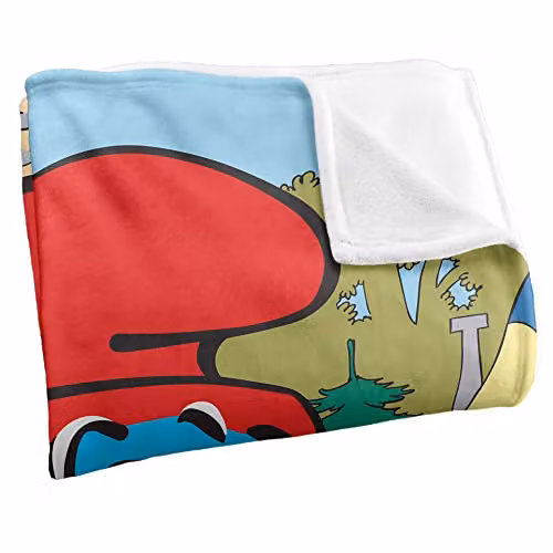 LOGOVISION The Smurfs Papa Smurf Silky Touch Super Soft Fleece Throw Blanket, Multicolour, W: 152 cm, D: 127 cm – 2