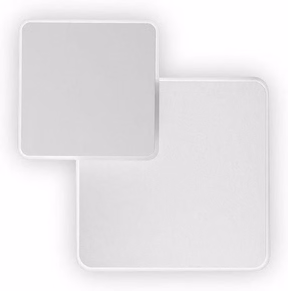Netlighting Pouche LED Decorative Square Flush Wall Light in White, 3000K Warm White