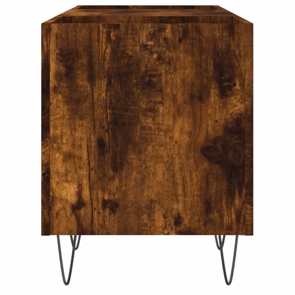 Berkfield Home Smoked Oak Record Cabinet in Brown, W/D/H: 121 x 38 x 48 cm – 3