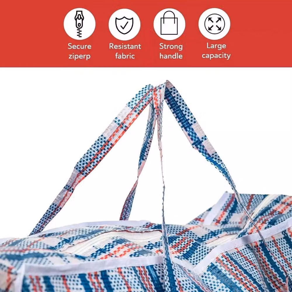 FORGEVIO Set of 5 Reusable Jumbo Laundry Bags with Zips, Multicolour, W: 80 cm, D: 60 cm – 2