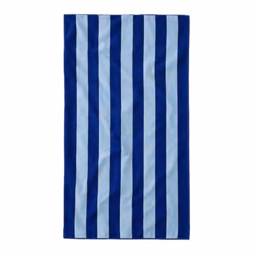 Misona Large Organic Cotton Striped Beach Towel in Blue, W/D/H: 90 x 180 cm – 1