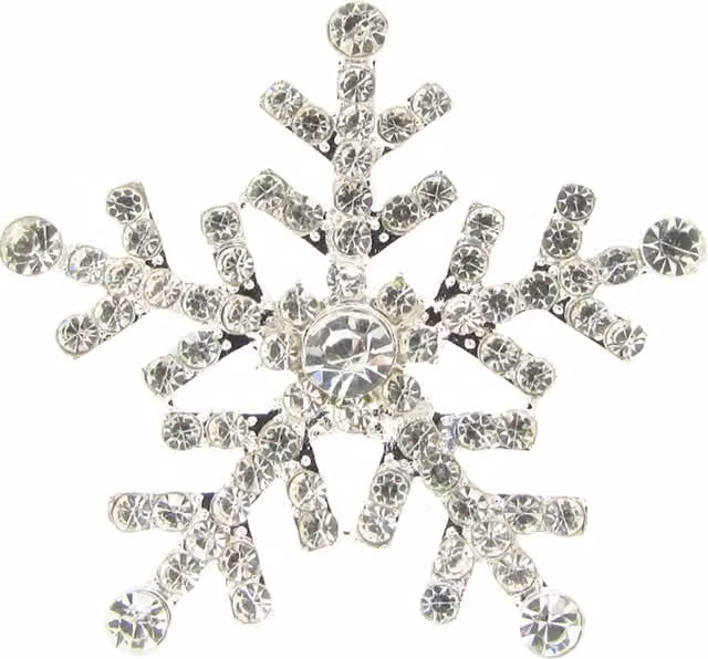 Syntego Pack of 2 Silver Snowflake Diamante Embellishments