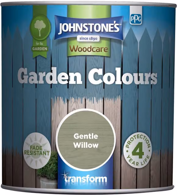 Johnstone's Garden Colours Semi-Transparent Exterior Wood Paint, Green, 1L – 2
