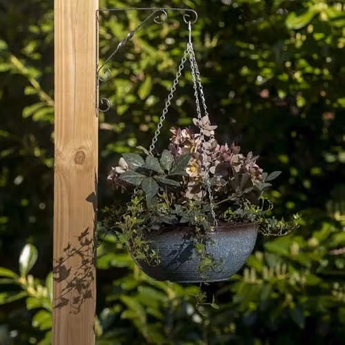 Garden Gear Blue Breeze Glazed Hanging Basket Planter Set, Blue, Diameter: 35 cm, Pack of 2 – 7