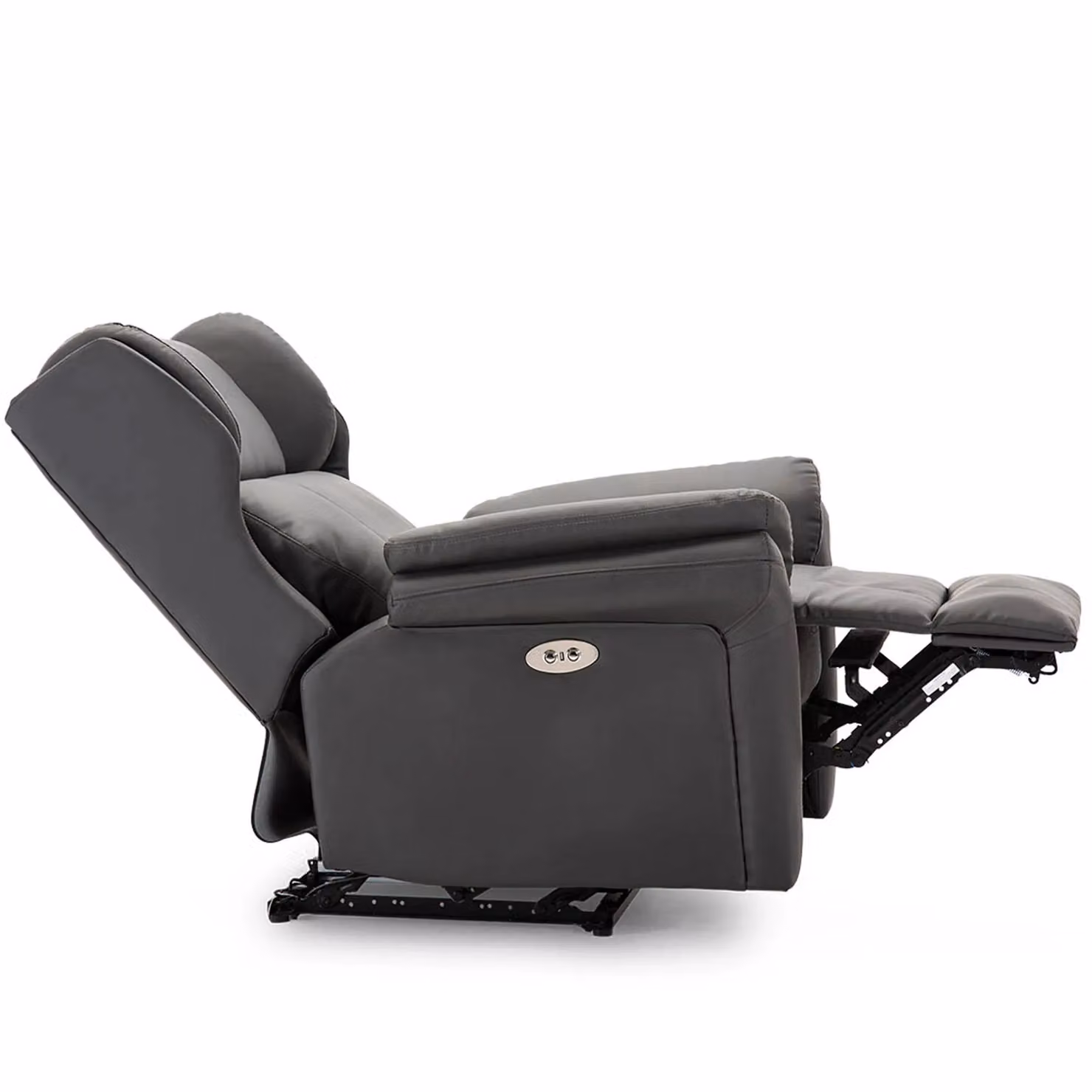 More4Homes Oakford Electric Auto Recliner Wingback Chair in Grey Bonded Leather with USB Port – 4