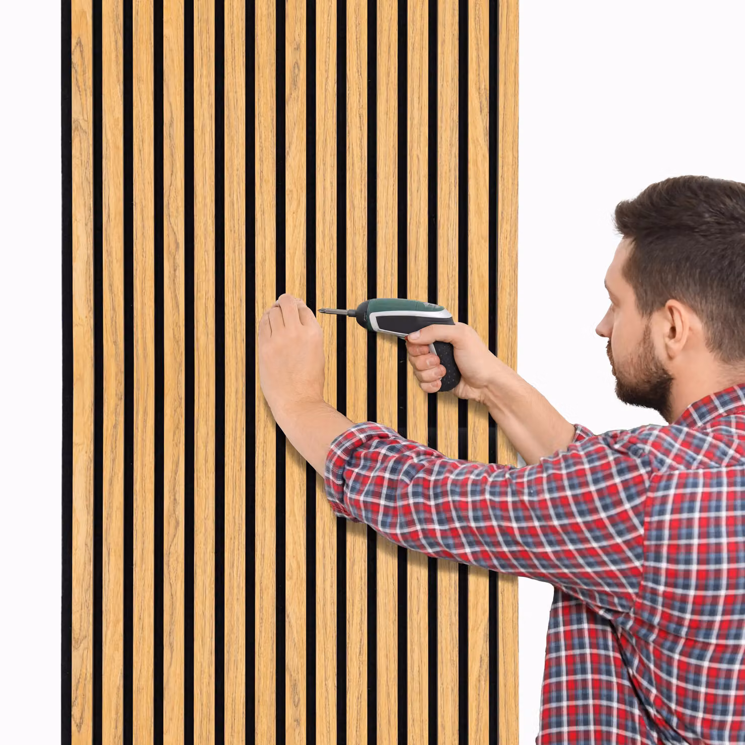 Monstershop Acoustic Slat Wall Panels, 2 Pack, Beige Wood Look, H x W x D: 240 x 60 x 2 cm – 5
