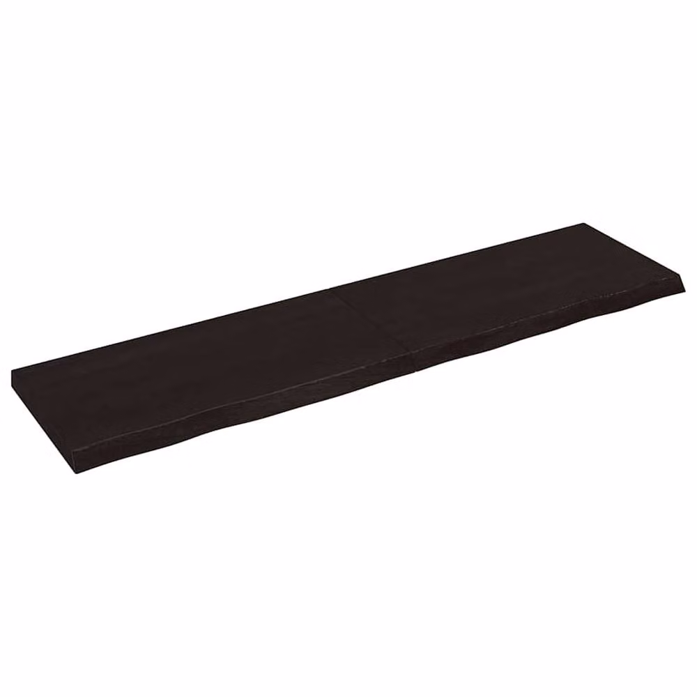 Berkfield Home Table Top in Dark Grey Treated Solid Wood Oak, W: 200 cm, D: 50 cm, H: 2-6 cm – 2