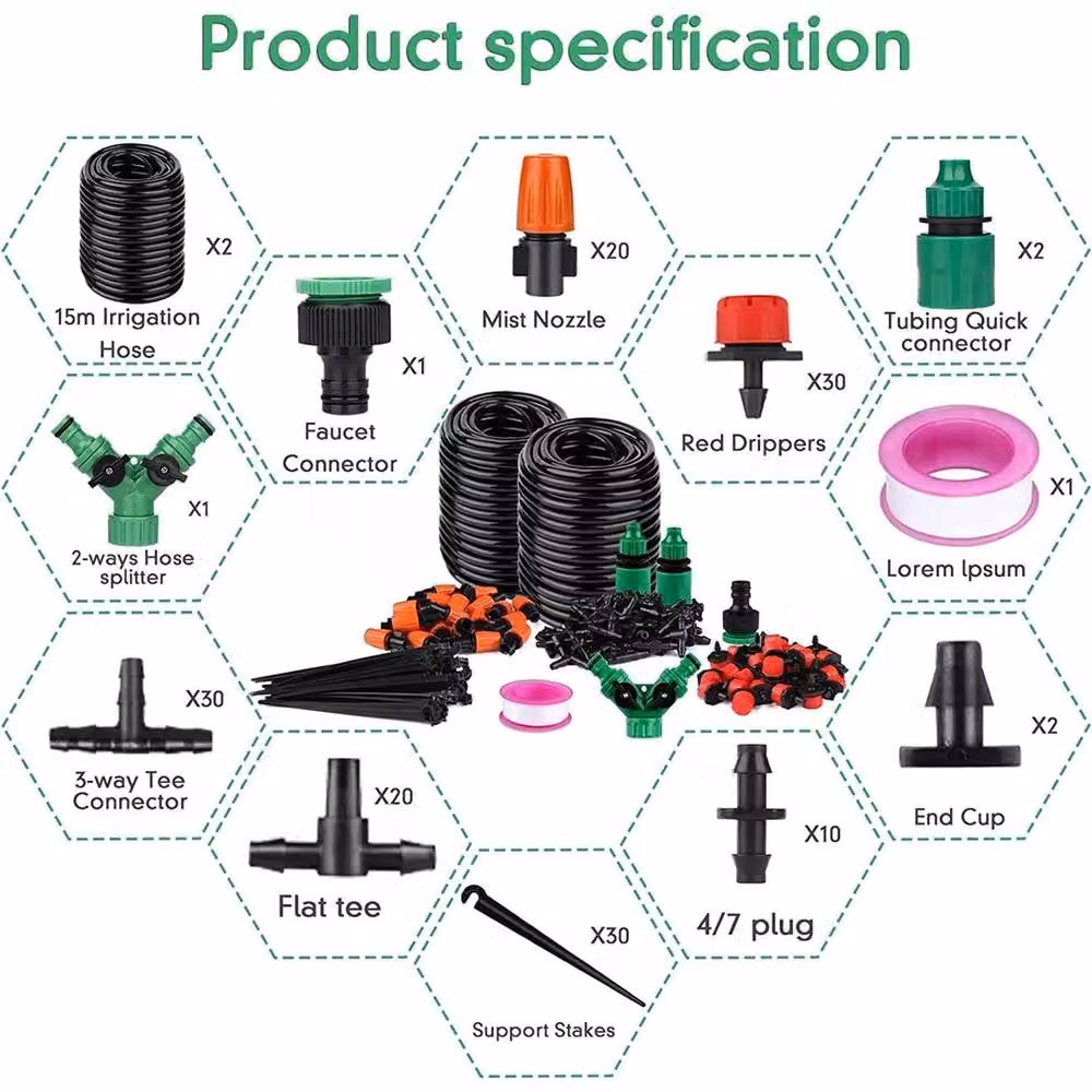 SPETLEK 30m Automatic Drip Irrigation System Garden Kit in Black – 2