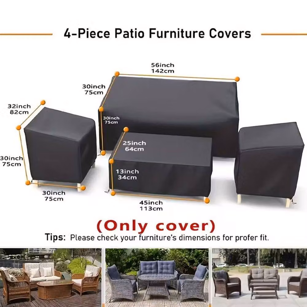 Lovii Waterproof Black Outdoor Garden Table Furniture Cover – 2