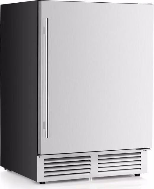 Costway 140L Beverage Fridge with 190 Can Capacity, Multicolour Under Counter Cooler with Compressor and LED Interior Light – 1