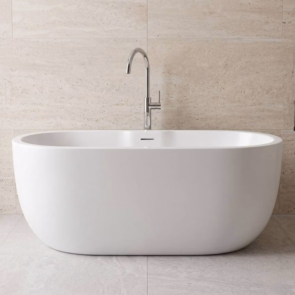 Balterley Modern Oval Reversible Double Ended Freestanding Bath in White W/D/H: 145.5 x 75 x 58 cm – 2