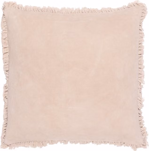 Make It A Home Bertie Cotton Velvet Cushion in Natural with Feather Filling