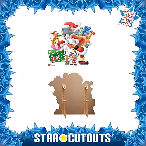 Star Cutouts SC4193 Tom and Jerry Merry Christmas Small Cardboard Cutout Multicolour Festive Decoration – 2