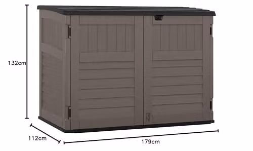 Rowlinson Suncast Stow-Away Large Garden Store in Stone Grey, L112 x W179 x H132 cm – 6