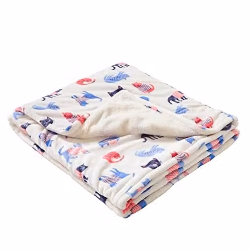 Just Essentials Pink Cats Print Reversible Plush Fleece Blanket, Small