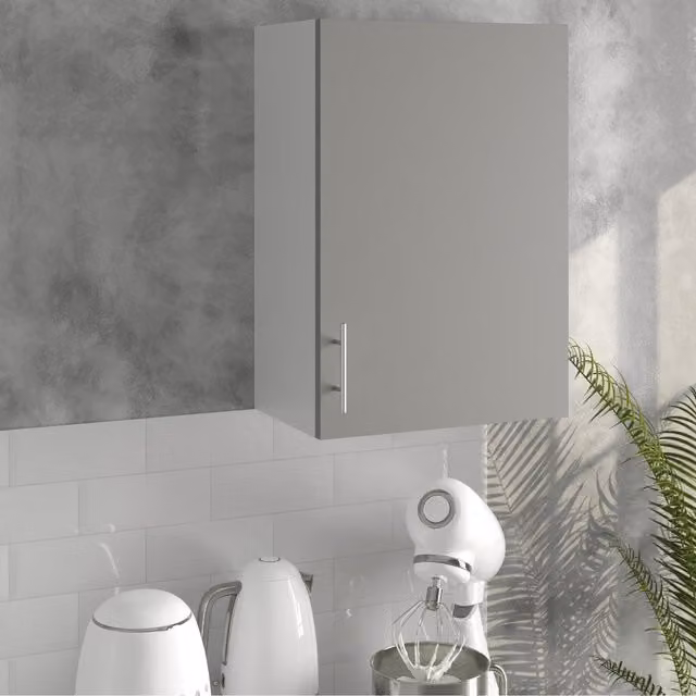 JD Greta Modern Grey Matt Kitchen Wall Unit with Hinged Doors, Width: 50 cm