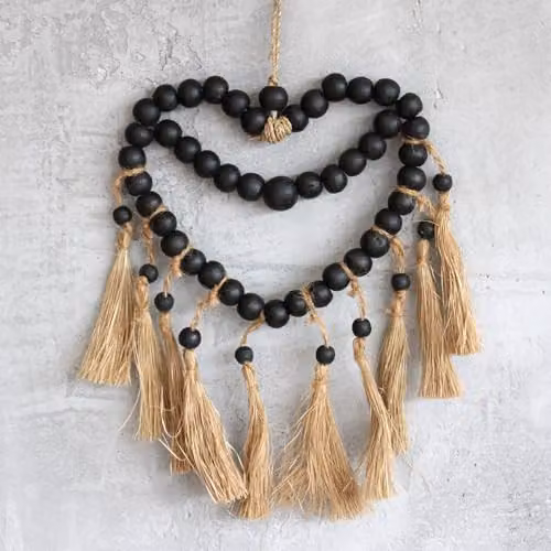 KDMD Boho Heart Hanging Mobile with Multicolour Beads, W: 33 cm, H: 23 cm – 4