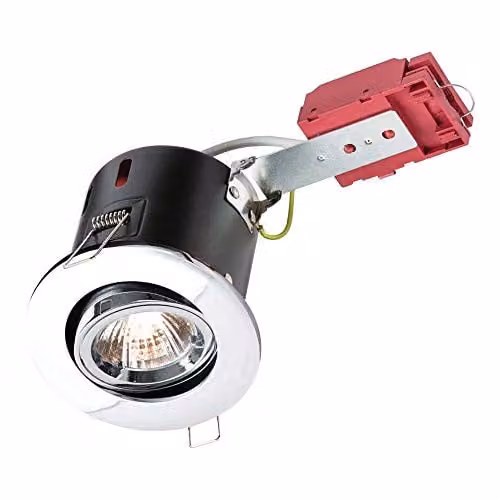 Netlighting Fire Rated Tilt Downlight GU10, Chrome or White or Grey Metal Recessed LED Light