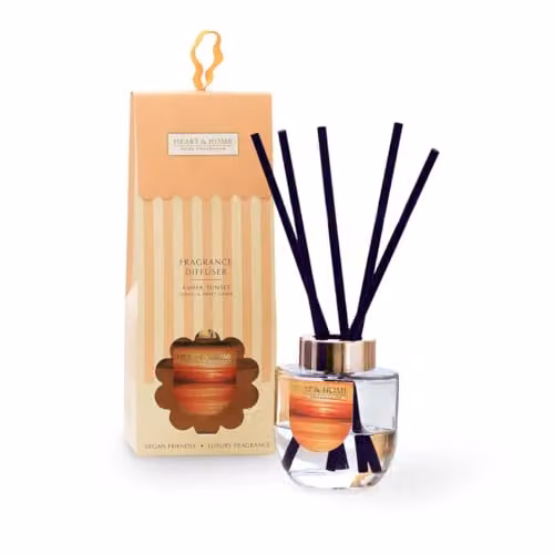 Heart & Home Amber Sunset Summer Scents Reed Diffuser with Orange Zest, Neroli and Sweet Amber – 1