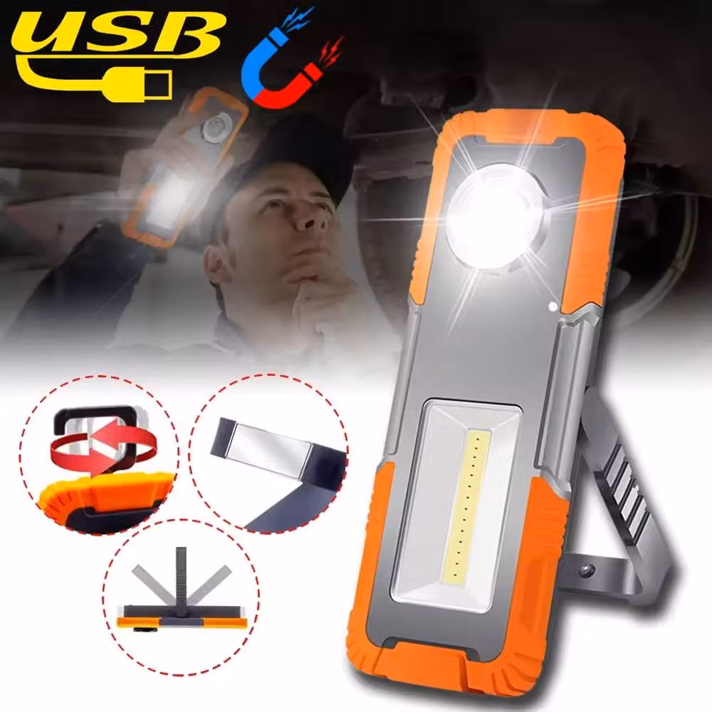 EONLION Rechargeable LED Work Light with Magnetic Base and Adjustable Panel in White and Multicolour – 5