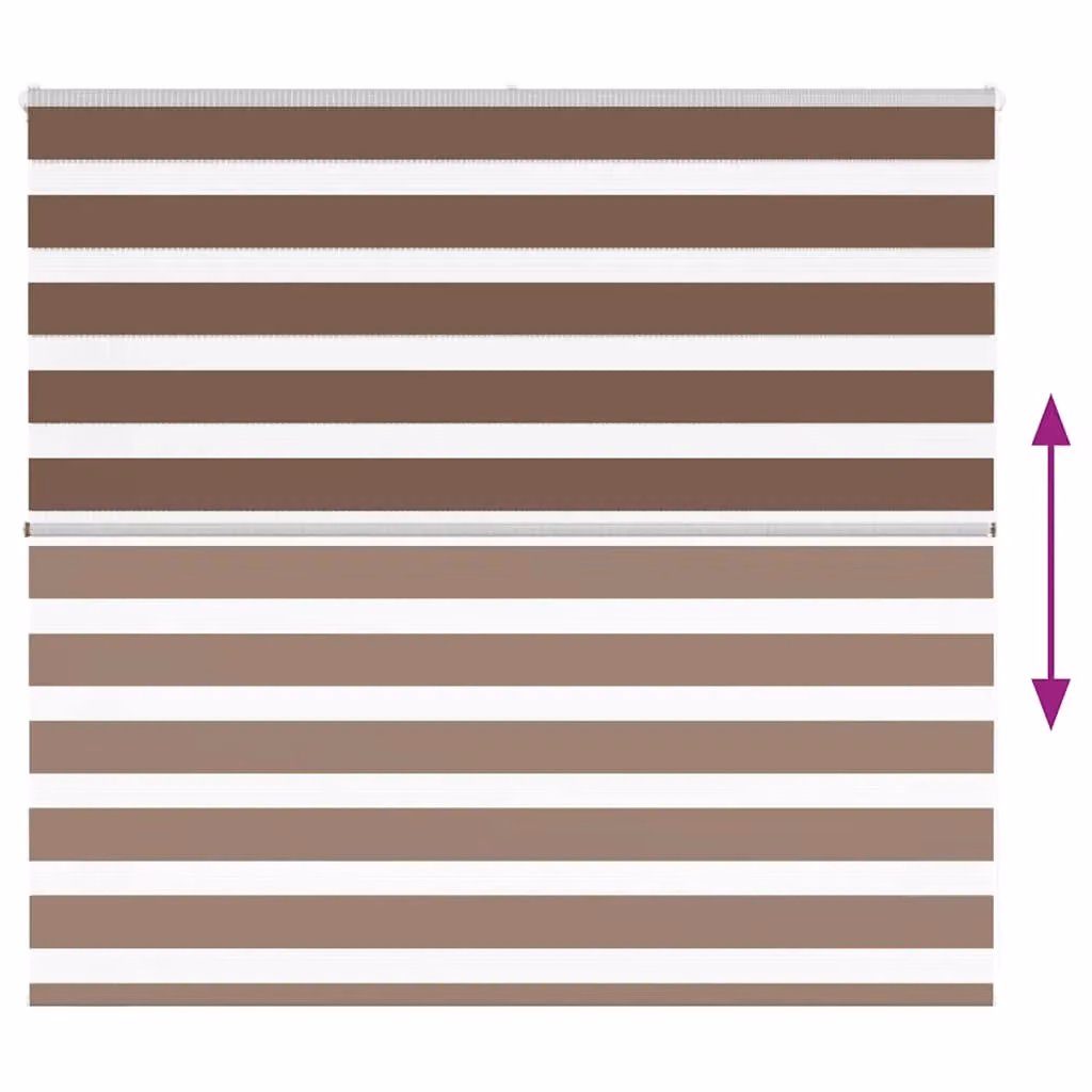 Berkfield Home Brown Zebra Day and Night Blind with Polyester Fabric, W: 100 cm, H: 165 cm – 4
