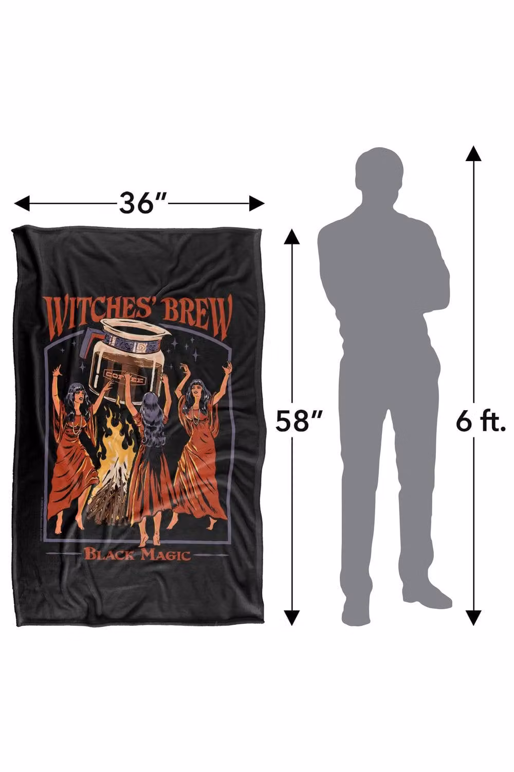Steven Rhodes Witches Brew Silky Touch Super Soft Fleece Throw Blanket, Multicolour, W/D: 152 x 127 cm – 3