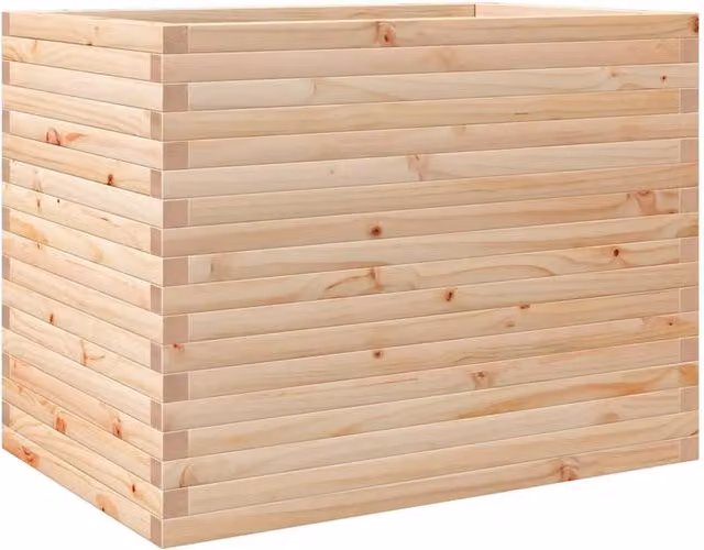 Berkfield Home Garden Wood Planter Tub in Beige, W/D/H: 90 x 60 x 68.5 cm