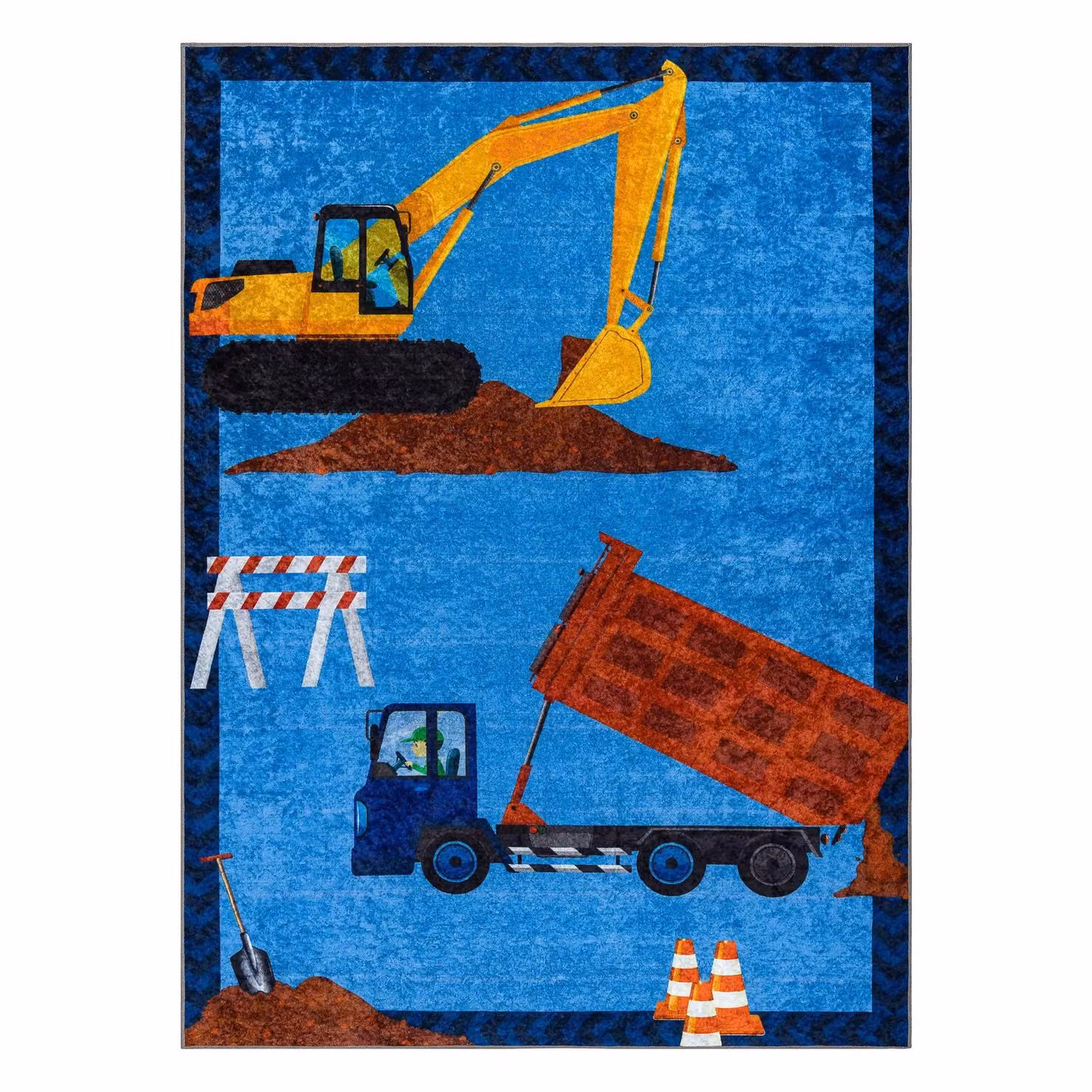RugsX Junior Kids Motif Rug in Blue, W: 160 cm x L: 220 cm – 3