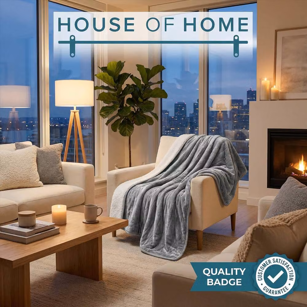 House of Home Electric Heated Fleece Throw Blanket, Grey, W/D/H: 160 x 130 cm – 5