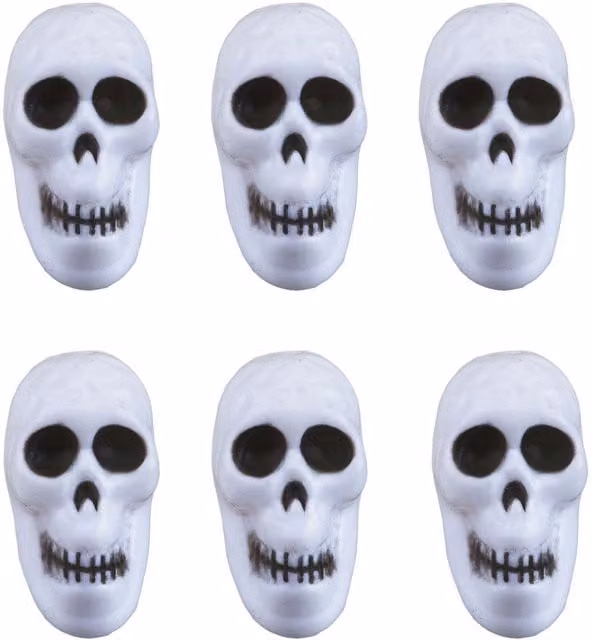VFM e-Store White Skull and Pumpkin Set of Six Plastic Halloween Party Decorations