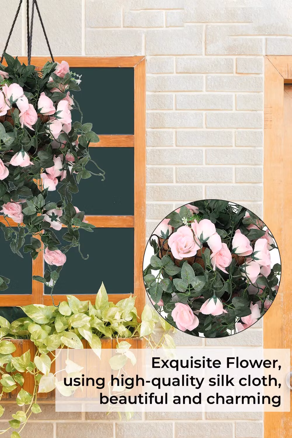 Neel Blue Pink Artificial Rose Garland Vine with 18 Flowers, 110 cm Length – 4