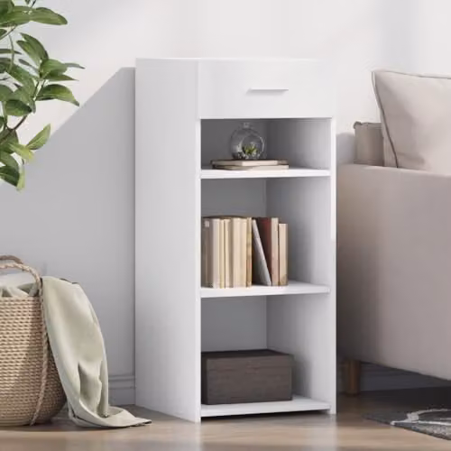 vidaXL White Minimalist Sideboard in Matt MDF, W/D/H: 40 x 42.5 x 93 cm – 2