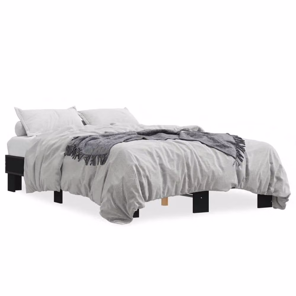 Berkfield Home Durable Small Double Bed Frame in Black, W/D/H: 120 x 200 cm – 3