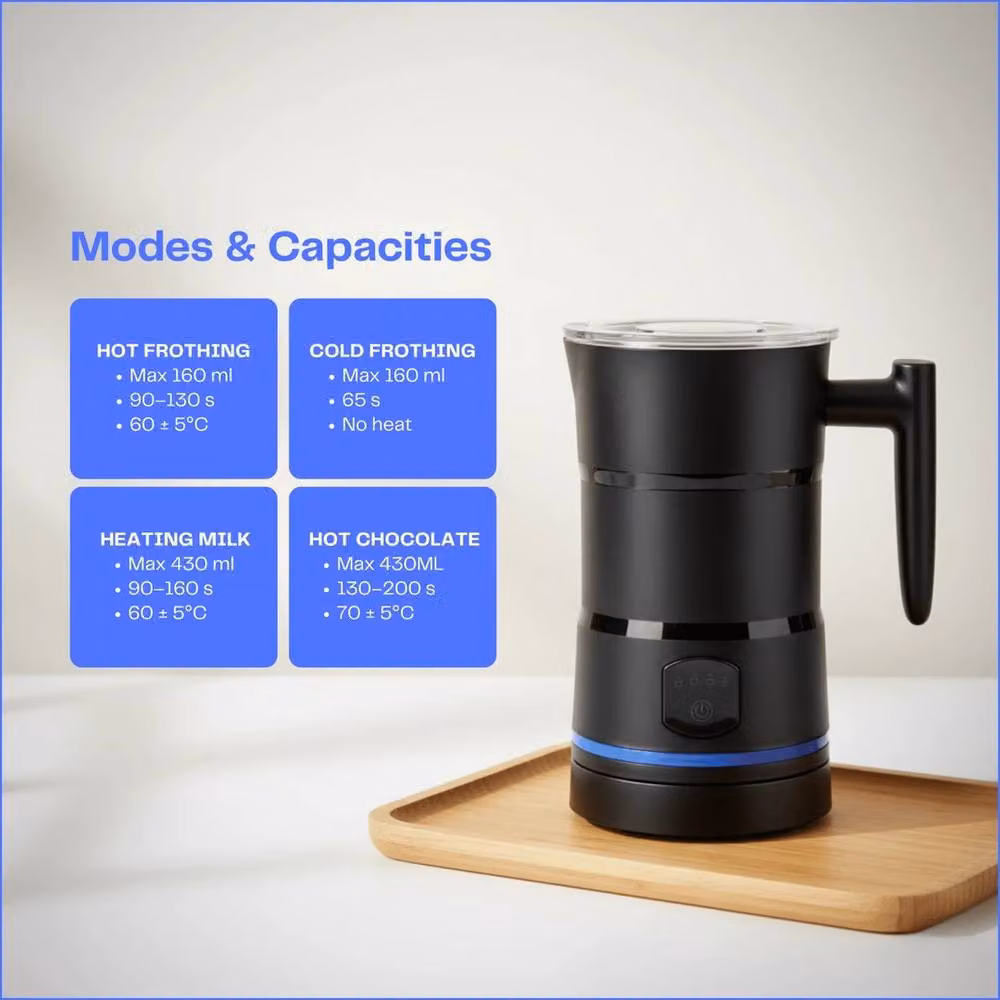 NESTLUNE 4-in-1 Electric Automatic Milk Frother in Black – 2