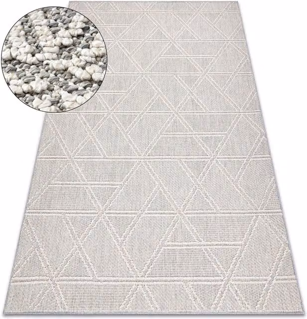 RugsX Origi Geometric Grey Flat Weave Rug, W: 80 cm, L: 150 cm