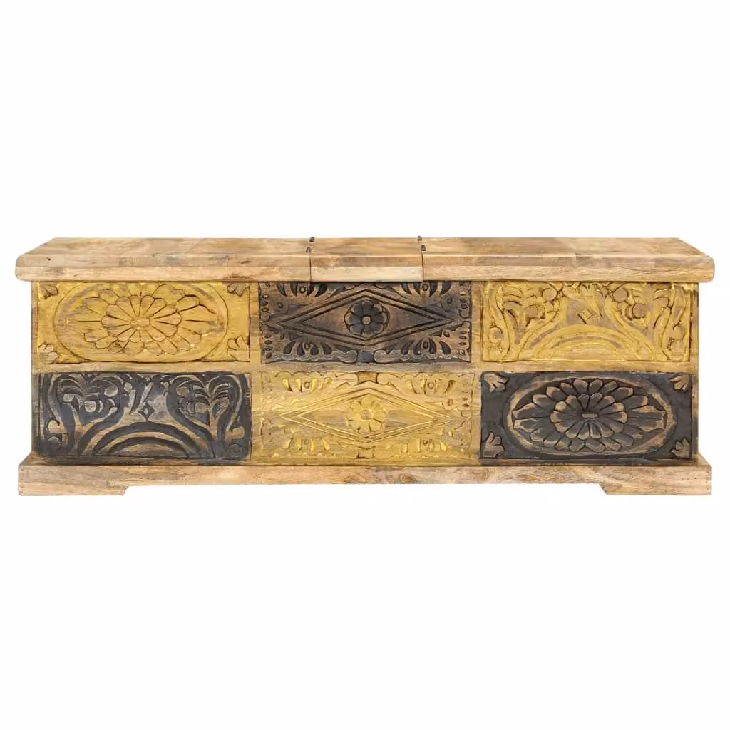 Berkfield Home Rustic Solid Mango Wood Coffee Table, Brown, W: 100 cm, D: 50 cm, H: 35 cm – 2