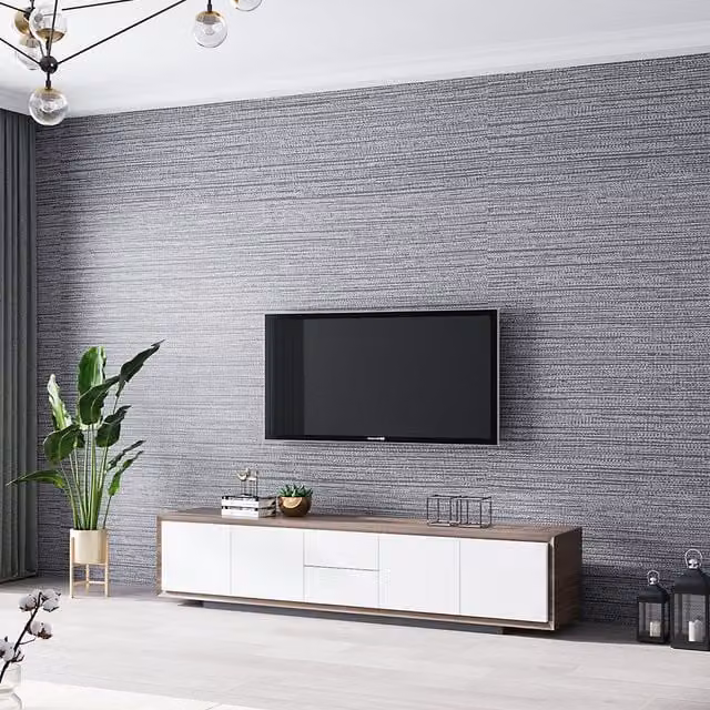 Garden Sanctuary Abstract Plain Non-woven Wallpaper Roll in Grey