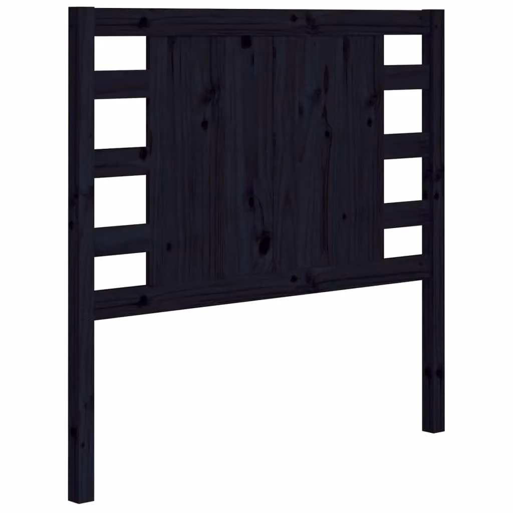 Berkfield Home Black Rustic Solid Pine Wood Headboard W/D/H: 96 x 4 x 100 cm – 2