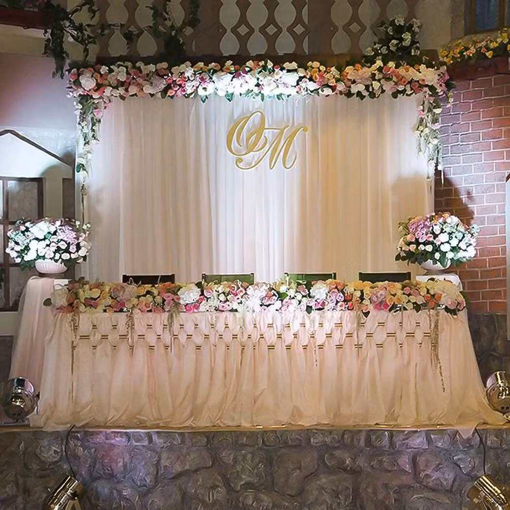 SPETLEK Large Wedding Party Stage Backdrop Drape, White, W 300 cm x H 300 cm – 2