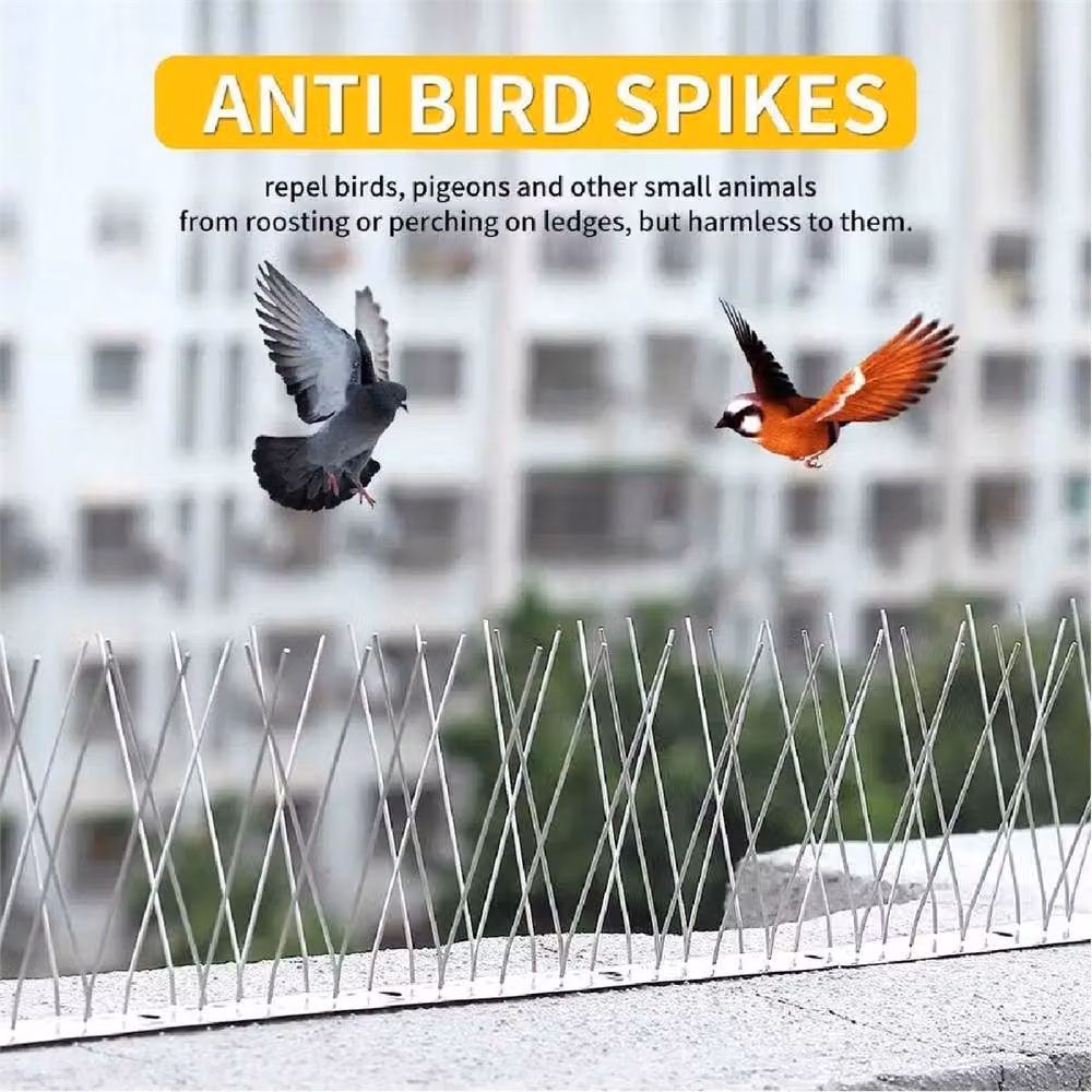 SPETLEK 2.5m Bird Spikes with Stainless Steel Base in Silver – 2