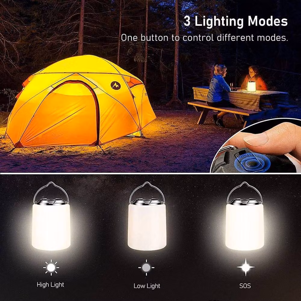 Nordara White LED Camping Lantern, Portable USB Rechargeable Tent Lamp – 2