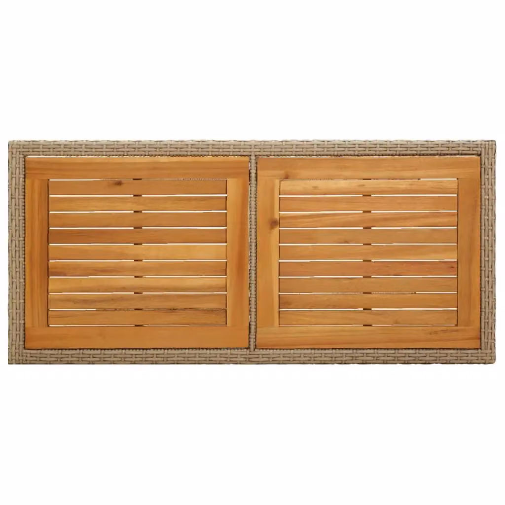 Berkfield Home Beige Acacia Wood and Poly Rattan Garden Table – 2