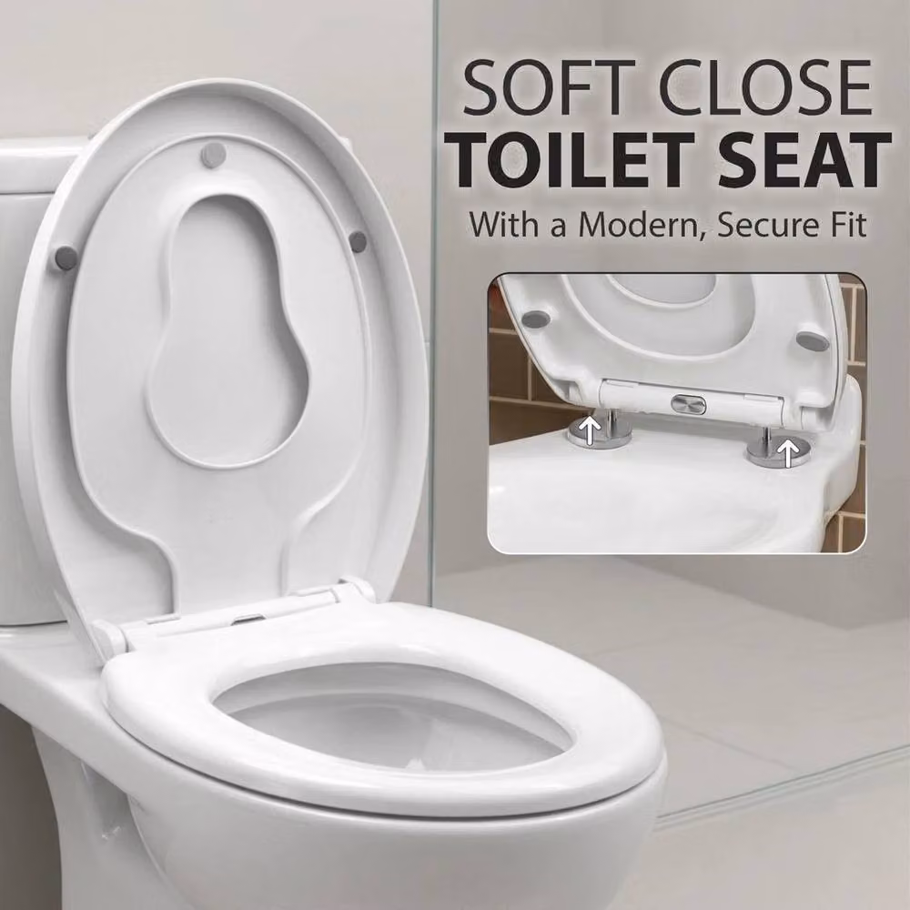 KORVIXA Family Friendly Soft Close Toilet Seat in White – 2