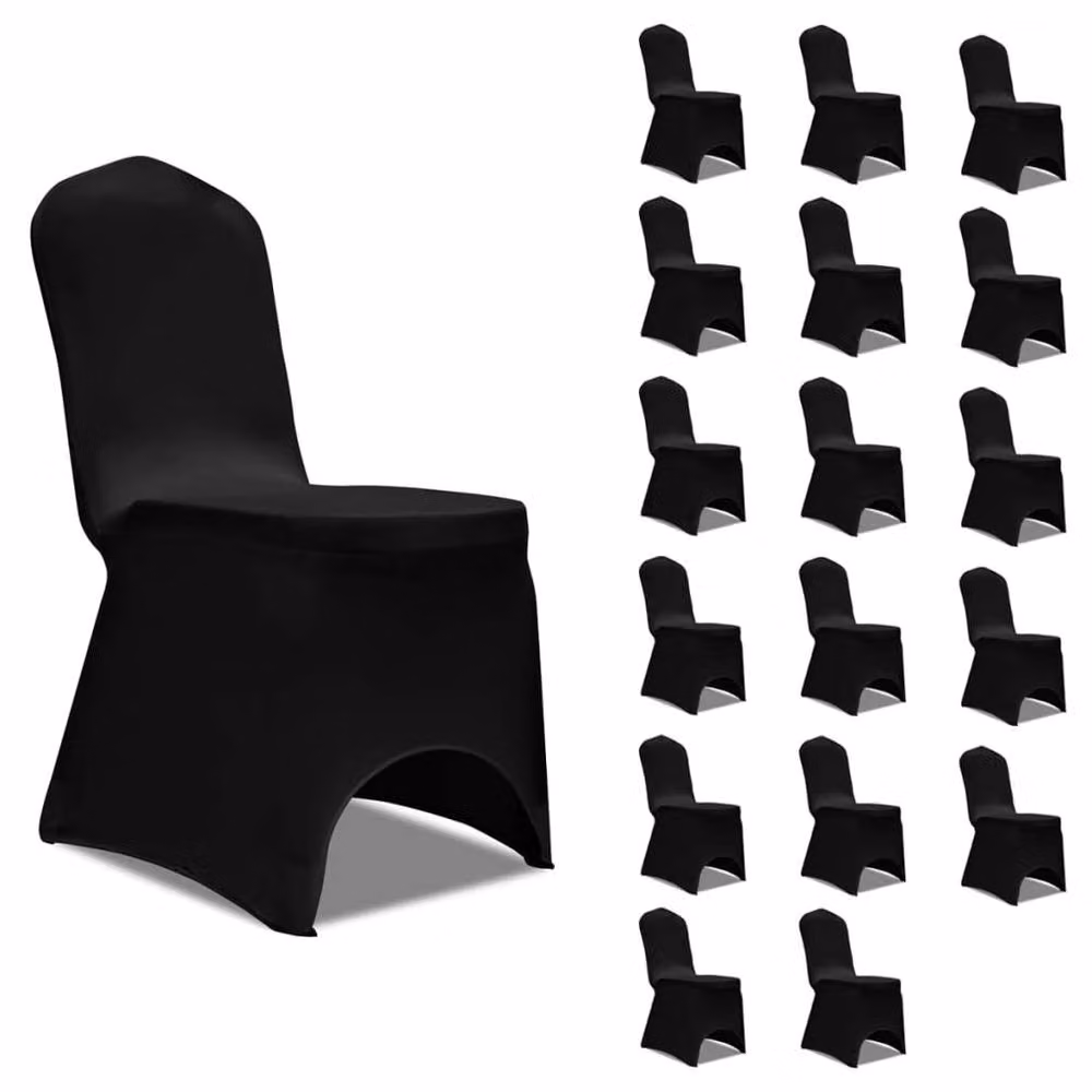 Berkfield Home 18 Piece Stretch Fabric Dining Chair Covers in Black – 2
