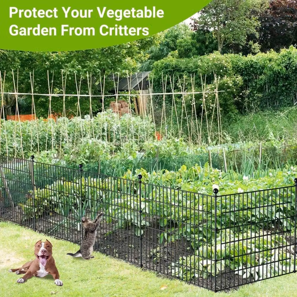 VOGREX 15-Piece Metal Decorative Garden Fencing Border Edging in Black – 4